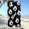 Asciugamano da Spiaggia Personalizzato Calcio Nome Personalizzato Calcio Microfibra Asciugamano da Bagno 160x80cm Morbido Asciugatura Rapida Piscina