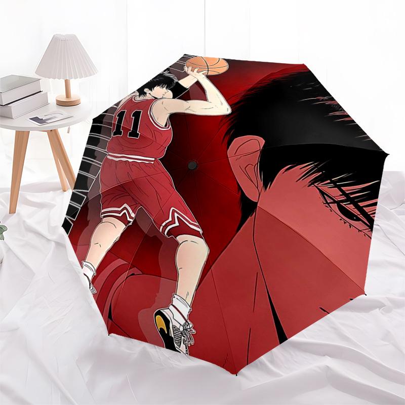 

1pc SLAM DUNK Inspired Basketball Player Design Automatic Opening/Closing Umbrella with Portable Folding Design, 8-Rib Iron Frame Outdoor Umbrella, Pe
