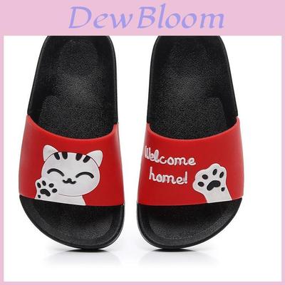 Cozy Soft Soled Men Women Summer Slippers With Adorable Cat Pattern For Couples