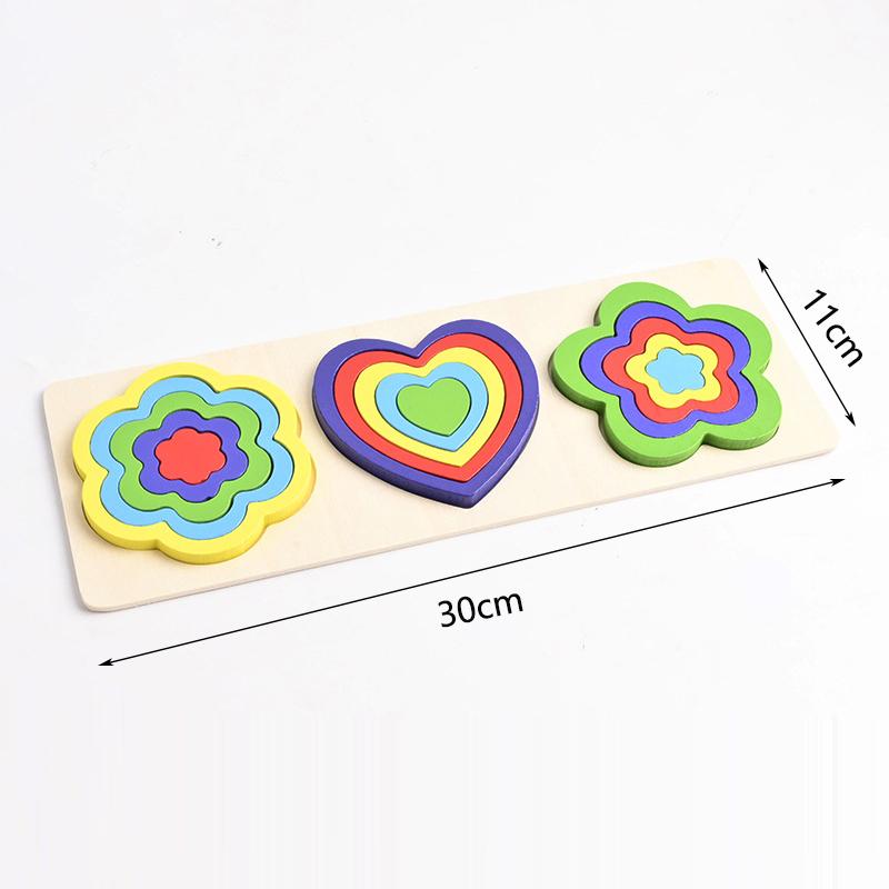 Kid Montessori Educational Multiple Geometric Shape Color Sorter Puzzle Wooden Board Puzzle Game Toys for Children Baby Gifts
