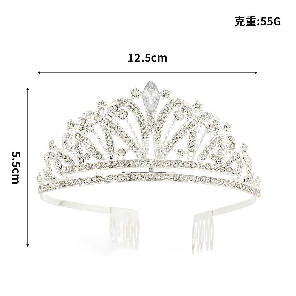 New Alloy Children's Crown Premium Princess Love Insert Comb Hair Accessories Bridal Pearl Birthday Crown