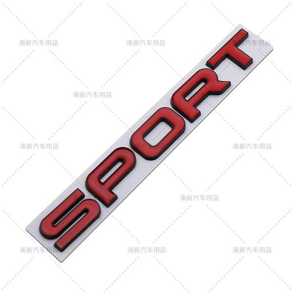 2pcs/lot 3D Metal SPORT Car Emblem Auto Badge Rear Trunk NamePlate Stickers Side Fender Decal