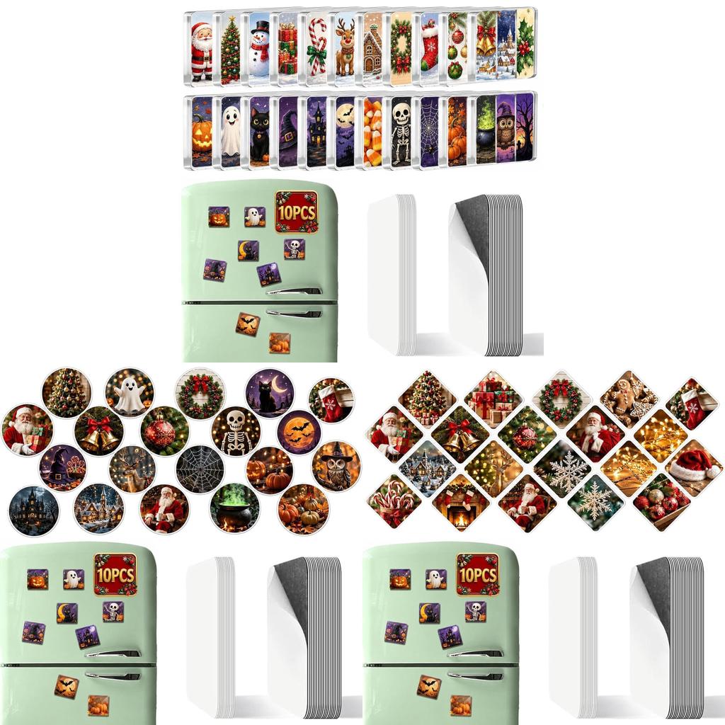 Christmas Theme Acrylic Refrigerator Magnet Set With 3d Halloween Design For Home Decor