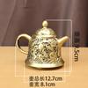 High-grade brass teapot faucet pot creative wine glass office desktop ornament pure copper retro Shuanglong play bead tea set