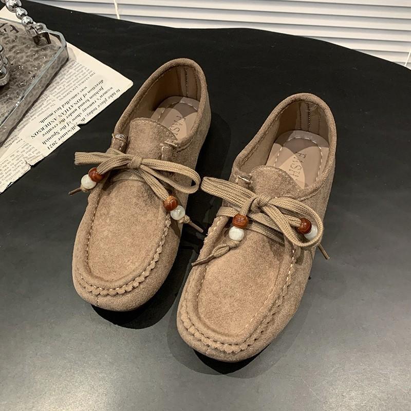 Fashion Luxury Brands Vintage Women's Loafers 2025 New Style Round Head Low Top Thick Bottom Casual Single Shoes Leather Small Shoes