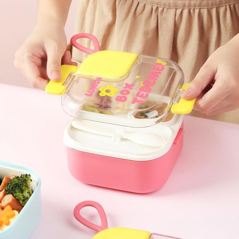 Cute Cartoon Lunch Box Children Stainless Steel Bento Box with Tableware Kids Portable Food Storage Container for Picnic School