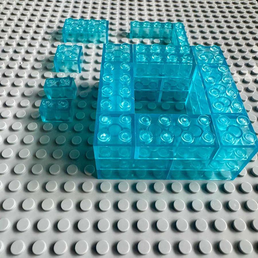 70pcs DO-IT-YOURSELF Building Blocks Parts Transparent Blue Clear Compact Particle Blocks Learning Playthings Ideal for Children 1x1 1x2 2x2 2x4