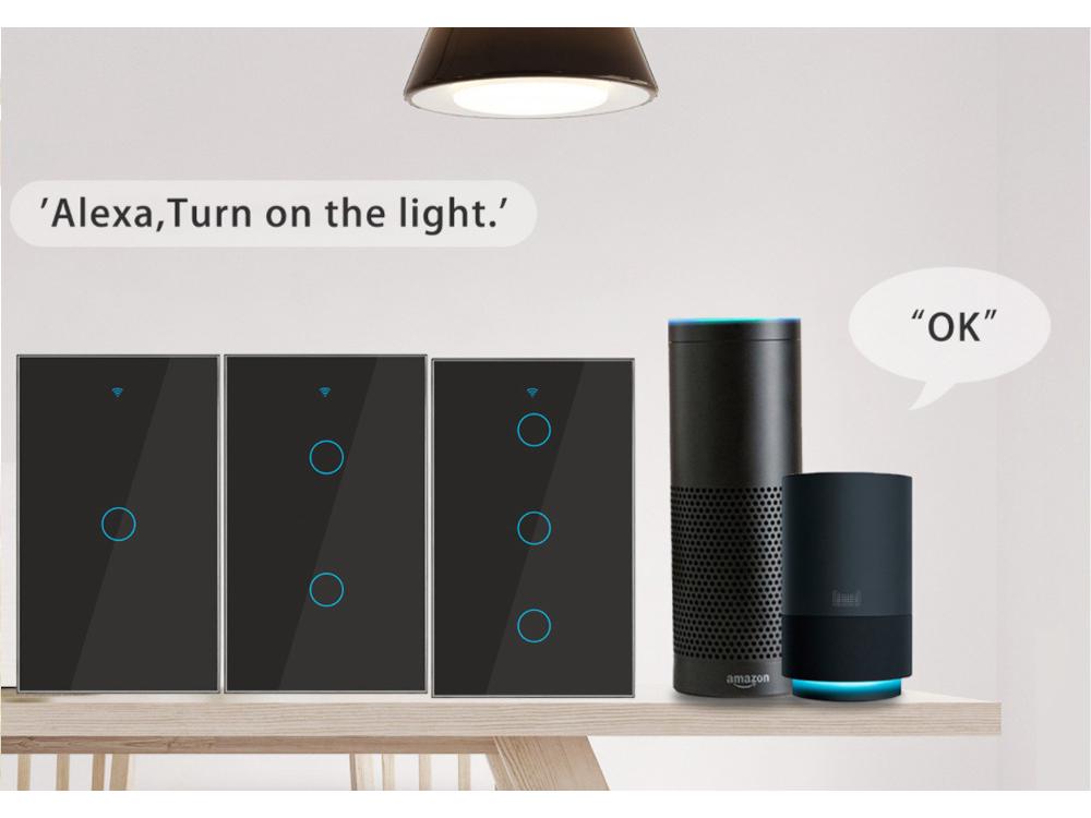 Interruptor Inteligente WiFi Tuya 1-4 Vías 10A, 100-250V, Fuego Único