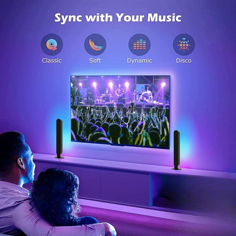 LED Light Strip Desktop Ambient Light Dimmable Remote Control Music Rhythm Light Living Room Bedroom Party Game Desktop Decor
