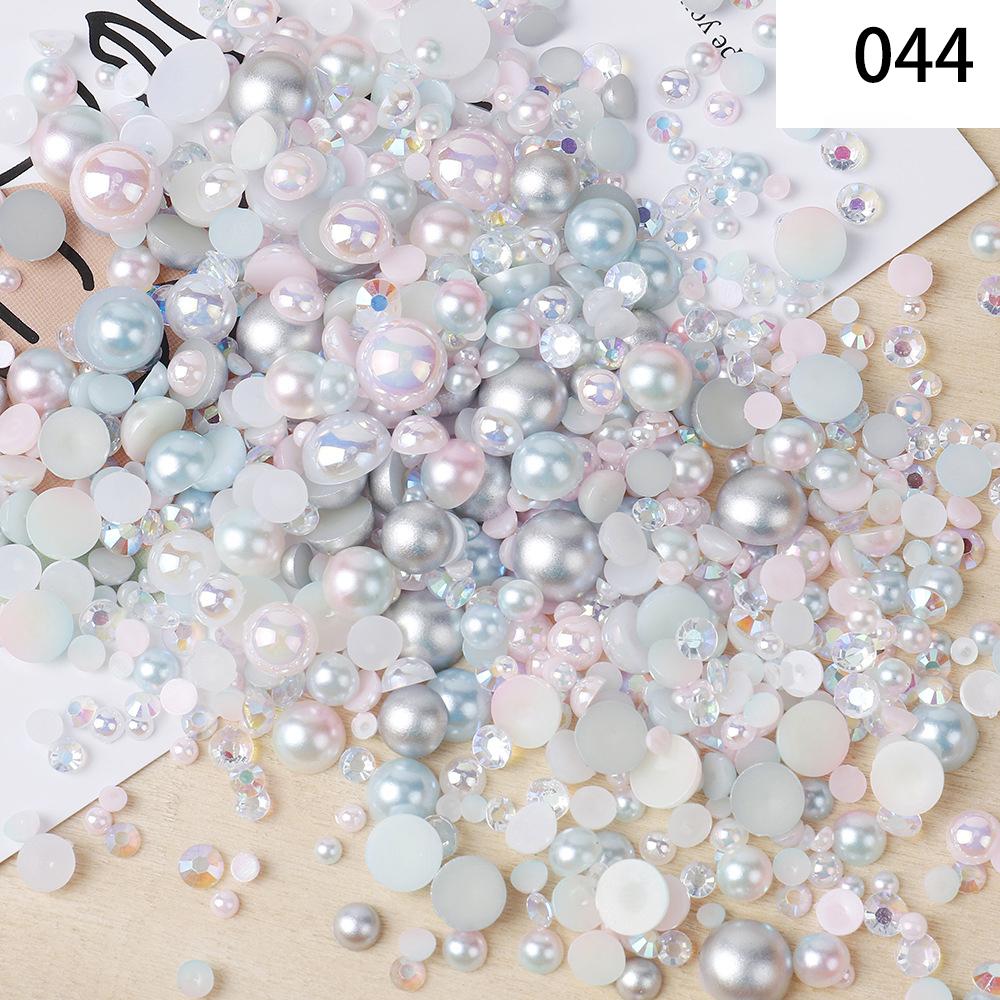 Yantuo 1000g Mixed Packaging Flat Back Pearls Resin Rhinestone Jelly Rhinestones Bulk Abs Loose Pearl for DIY Decoration