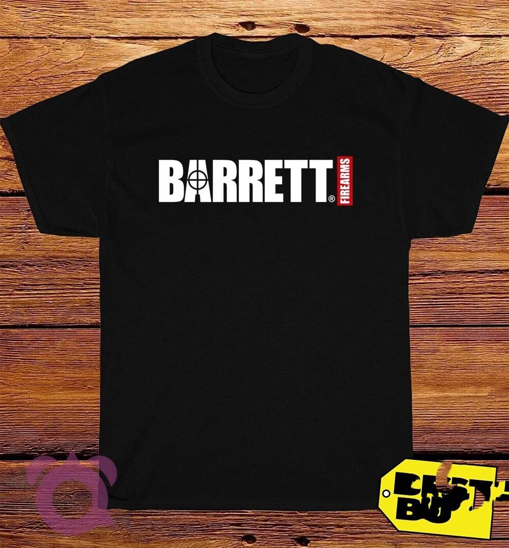 

2025 New Barrett Firearms Logo Printed Unisex Street Fashion Trend Short Sleeved Pure Cotton Round Neck 4XL