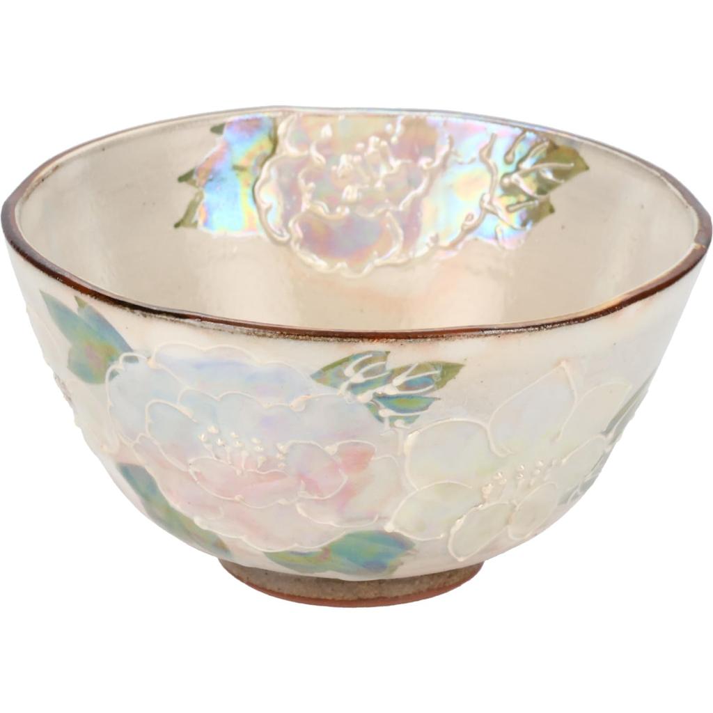 Kyoyaki, Kiyomizu-yaki, Shunzan Kiln, Tea Bowl/Rice Bowl, Approx. 12 X 6 Cm, Luster Flower Pattern, Made In Japan, Product Number 276072