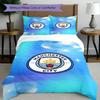 3pcs Duvet Cover Set (1*Duvet Cover + 2*Pillowcase, Without Core),Manchester City FC Print Bedding Set, Bedroom Decor, All‑Season, Birthday Gift