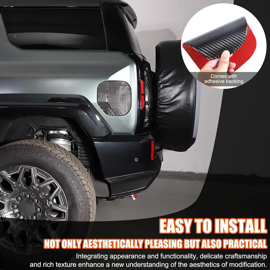 Fuel Tank Cover Cap Fits 2024 2025 and up Compatible with Hummer EV Dry Carbon Outer Exterior Trim I Lightweight Strong with UV-Resistant Clear