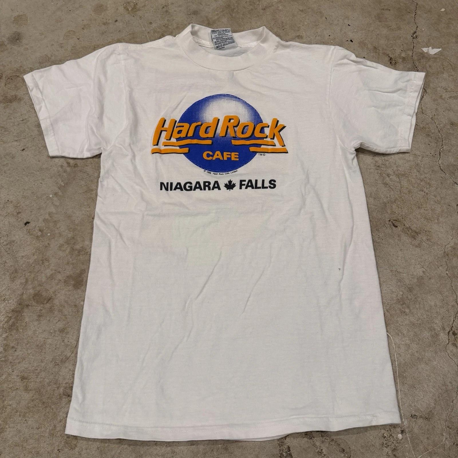 Hard Rock Cafe Classic Logo T-Shirt - Niagara Falls - White - Adult Small 2XL