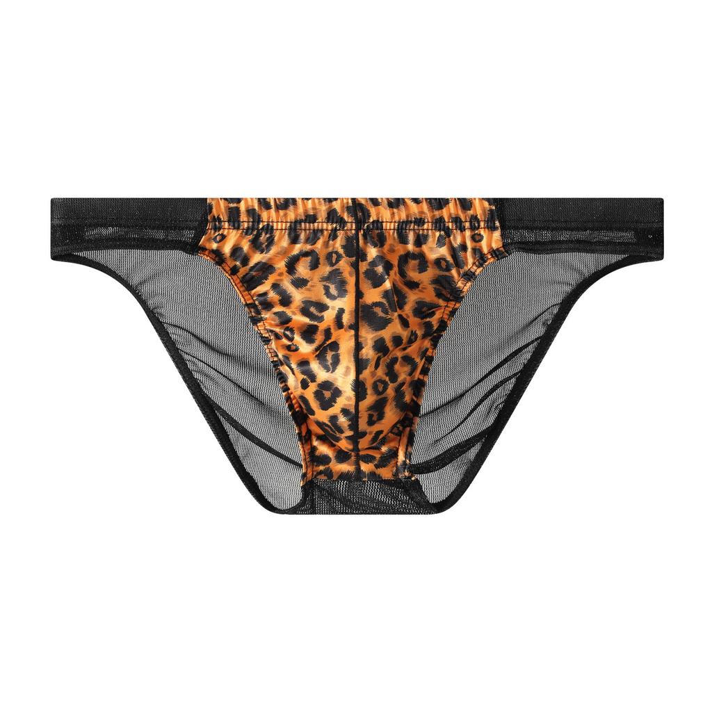 Men's Leopard Print Underwear Breathable Triangle Pants Men's Fashion Trend Sexy Plus Size Underwear