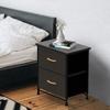 Modern Solid Wood Bedside Cabinet, Multi-Tier Double Drawer Nightstand, Freestanding Storage Unit,  Large-Capacity Organizer