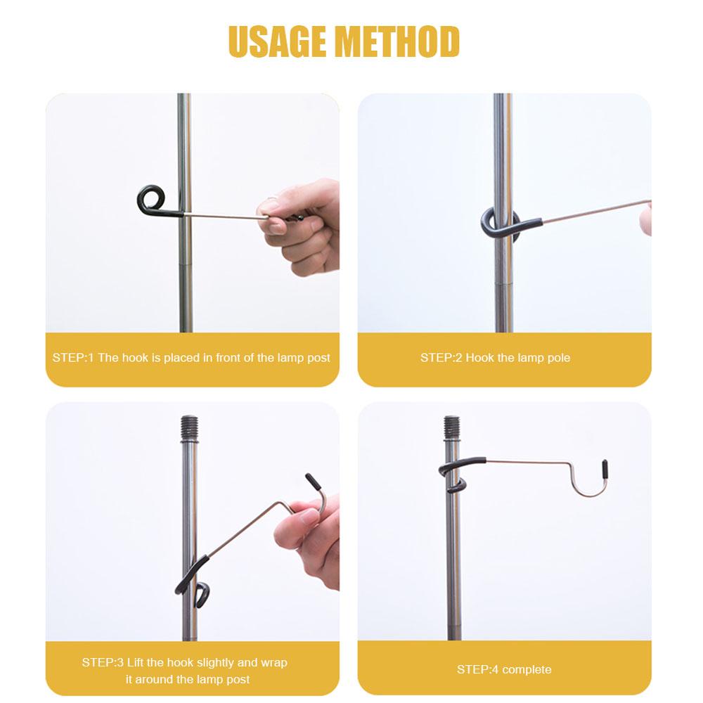 Placing Hook Portable Tent Lamp Holder Hook Clip Lamp Hanger Outdoor Lamp Holder Hook Tent Hook