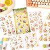 6pcs/pack Creative Cartoon Small Animal Die Cutting Decorative Stickers Collage Journal Scrapbooking Material Stationery Sticker