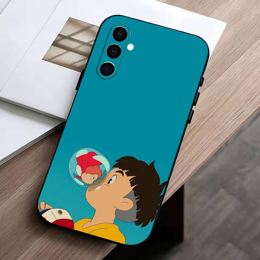 

Ponyo and Sosuke Phone Case For Samsung Galaxy A73,A72,A71,A70,A53,A52,A51,Others Soft Black Cover Samsung a72