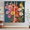 Gladiolus Pink Curtains for Living Room Tentacles Blackout Window Sheer Curtains 2 Pcs Set Curtain Bedroom Decoration Blind the