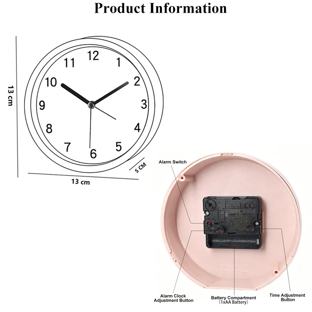 1PC Luminous Alarm Clock Round Frame Luminous Numbers Desk Wake Up Clock Ideal For Bedroom Living Room Office Nighttime Decor