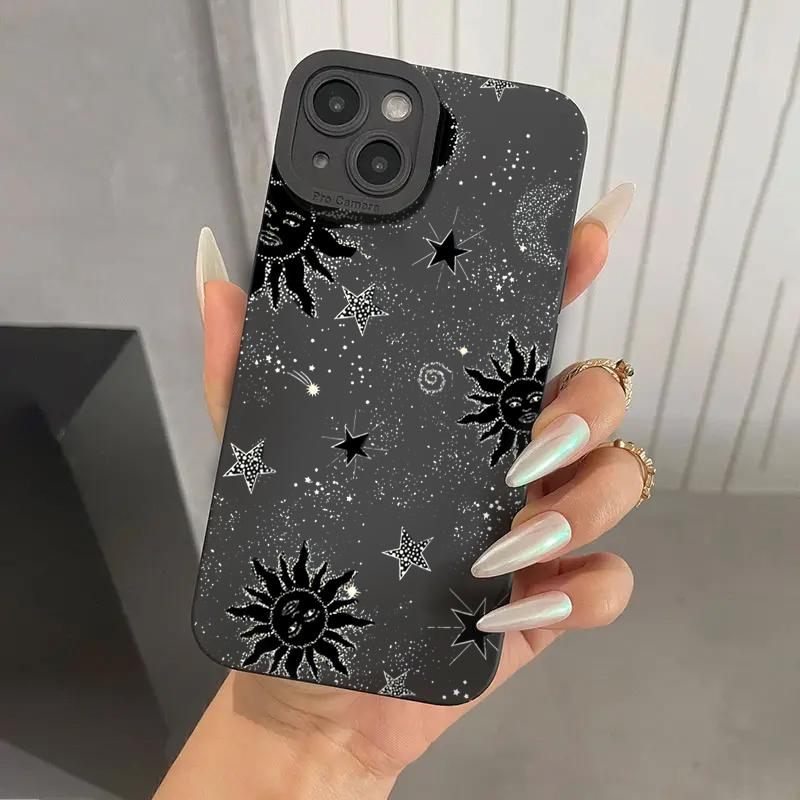 

Celestial Sun Star Galaxy Cool Edgy Style Phone Case for iPhone 17 16 15 14 13 12 11 Series Pro Max Plus Double Layer Protection iphone 17