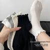 Women's Xinjiang Cotton Mesh Socks - Lace Ruffle, Odor-Resistant, Thin, Solid Color for Spring/Summer