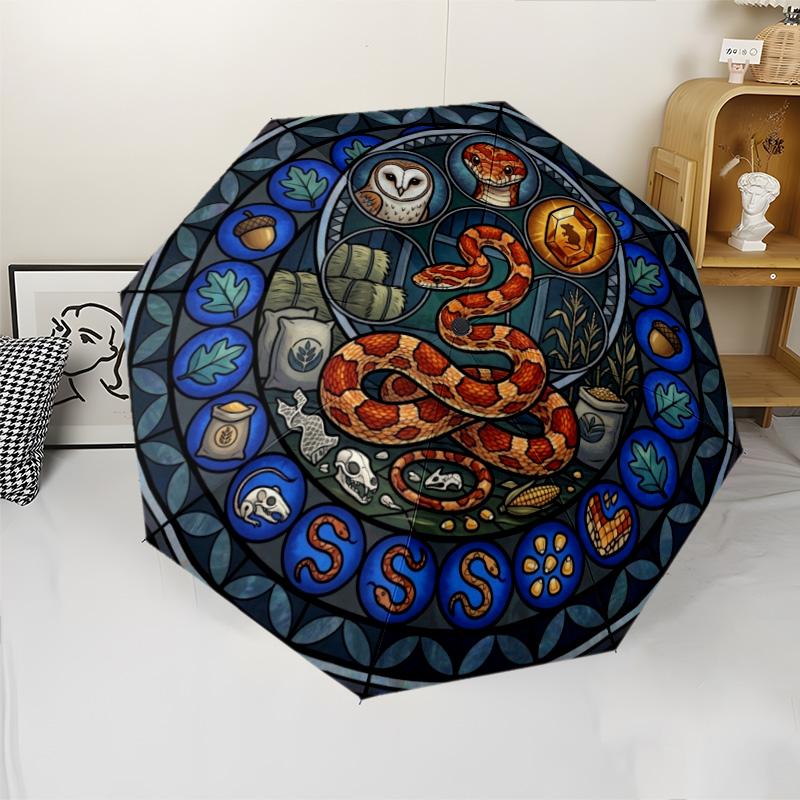 Snake Nature Symbols Pattern Umbrella, Portable and Foldable Design, 8 Ribs, a Casual Accessory for Halloween, Christmas, and Birthday Gifts.