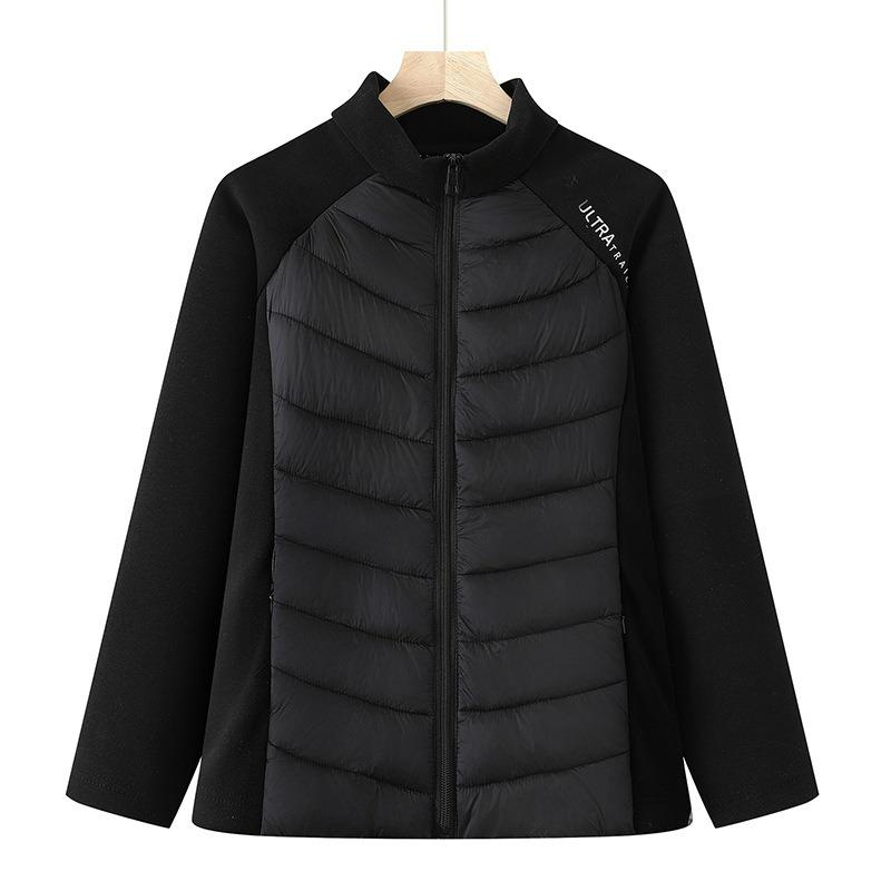 Women's clothing autumn and winter new warm splicing yoga jacket slim outdoor running sports cotton clothes