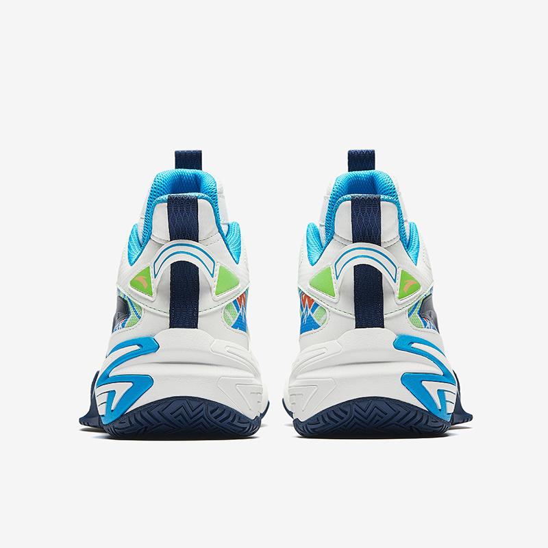 Anta Kids Dominance Synthetic Leather Mesh Fashion Breathable Low-Top Basketball Shoes Men sneaker White Blue A12511106-2