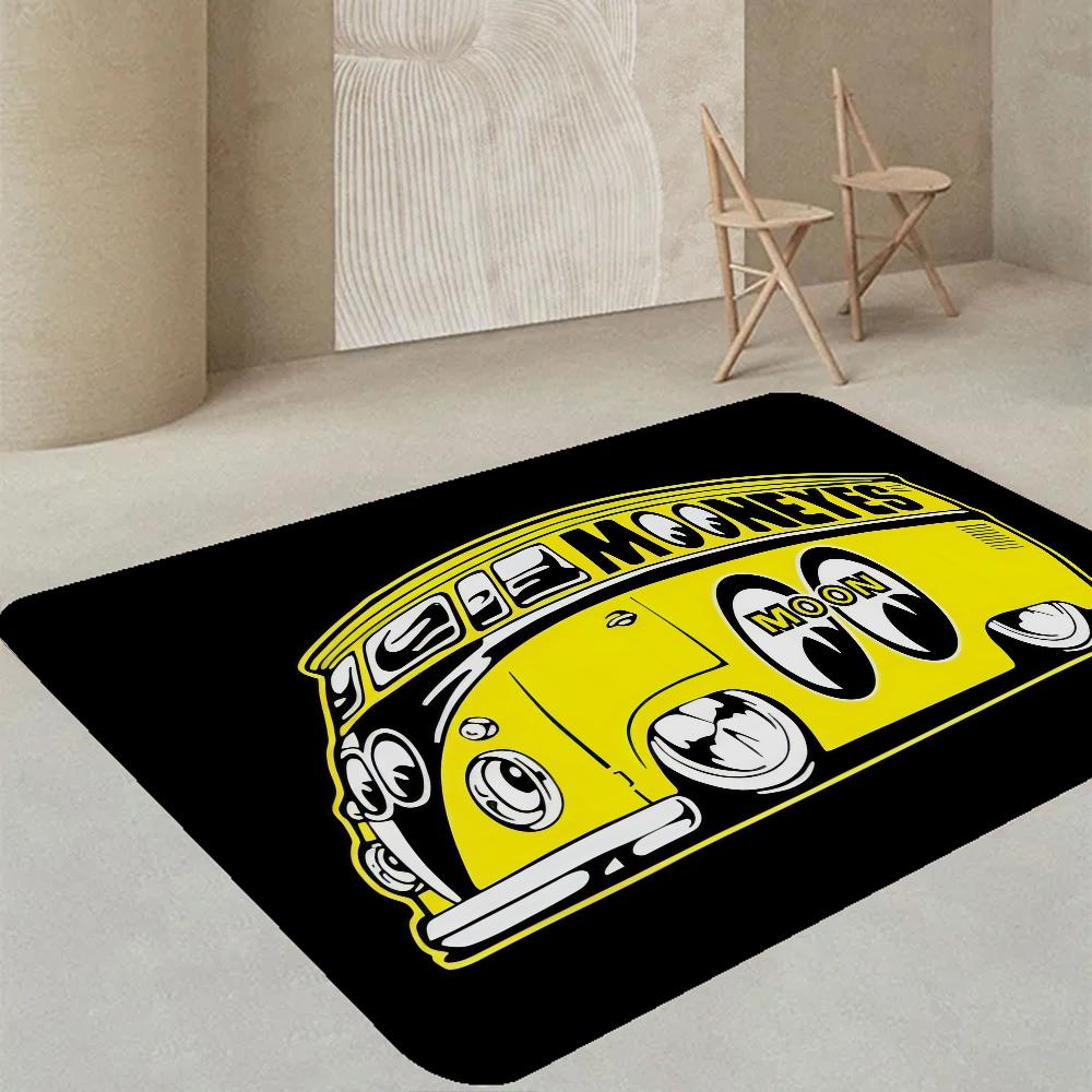 Mooneyes Print Floor Mat INS Style Soft Bedroom Floor House Laundry Room Mat Anti-skid Bedside Area Rugs