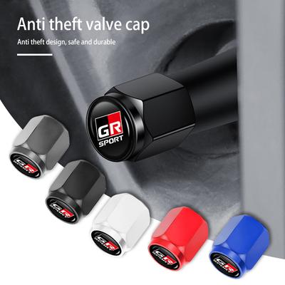 4Pcs Car Wheel Tire Valve Caps Air Stem Covers Anti-Rust Anti Dust Accessories For Crown Corolla YARIS L Auris C-HR Hilux