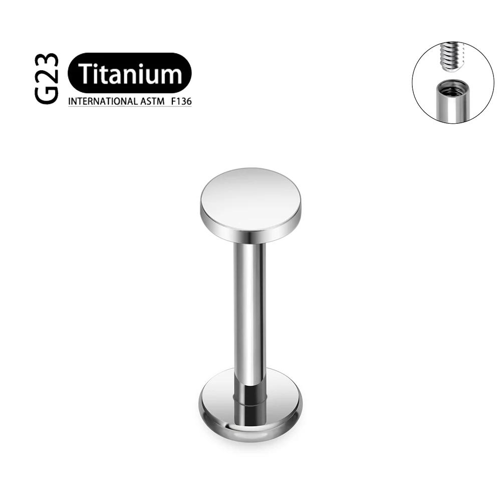 Astm F136 Titanium Circle Dot Flat Disc Stud Earring 16G Round Disc Cartilage Helix Tragus Earlobe Nose Stud Jewelry