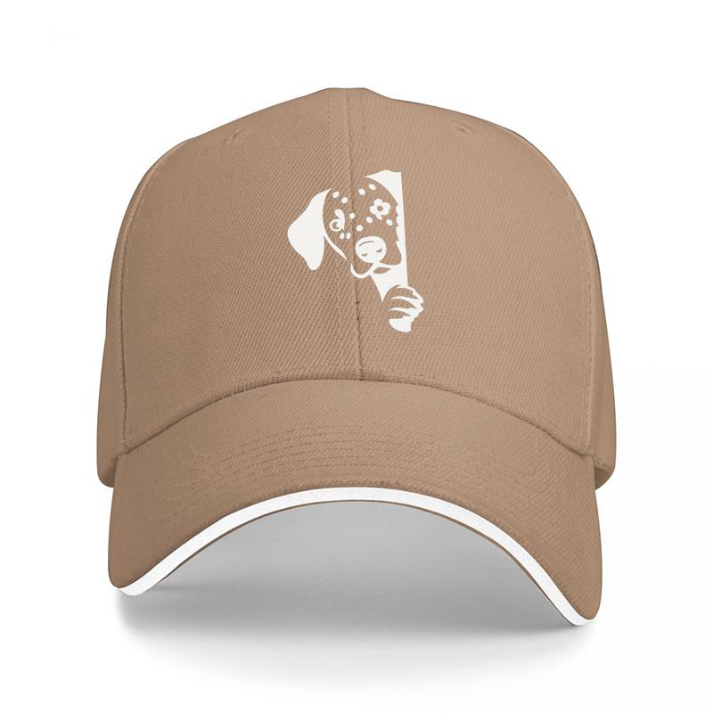 Dalmatian Dog Face Print Baseball Cap Black and White Design Adjustable Hat for Adults Fashionable Pet Theme Headwear