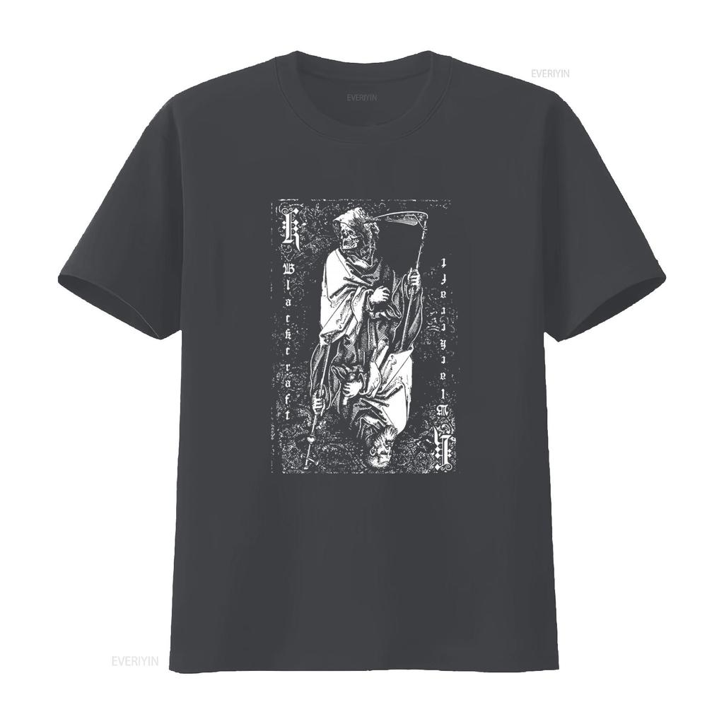 Blackcraft Cult DEATH TO GODS Mens Gothic Occult Fashion T Shirt with Grim Reaper Print vintage Washed Stylish Soft Breathable