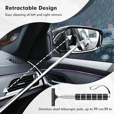 Retractable Rearview Mirror Wiper Car Cleaning Tool Portable Water Remover for Rainy Days Glass Surface Cleaner Auto Accessories