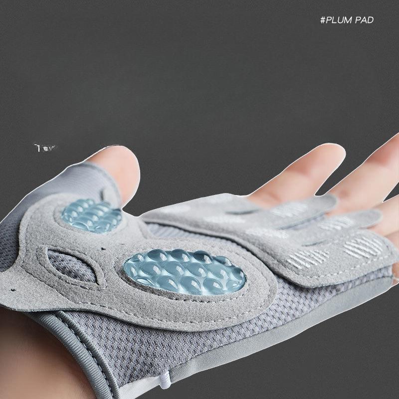 Fitness Gloves for Men and Women Outdoor Riding Breathable Ice Silk Anti Slip Wear Resistant Liquid Silicone Sports Half Finger Gloves