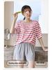 Women's Summer Three-Piece Modal Pajama Set with Bra Pads - Short Sleeve Top, Shorts, and Long Pants for Indoor/Outdoor Wear