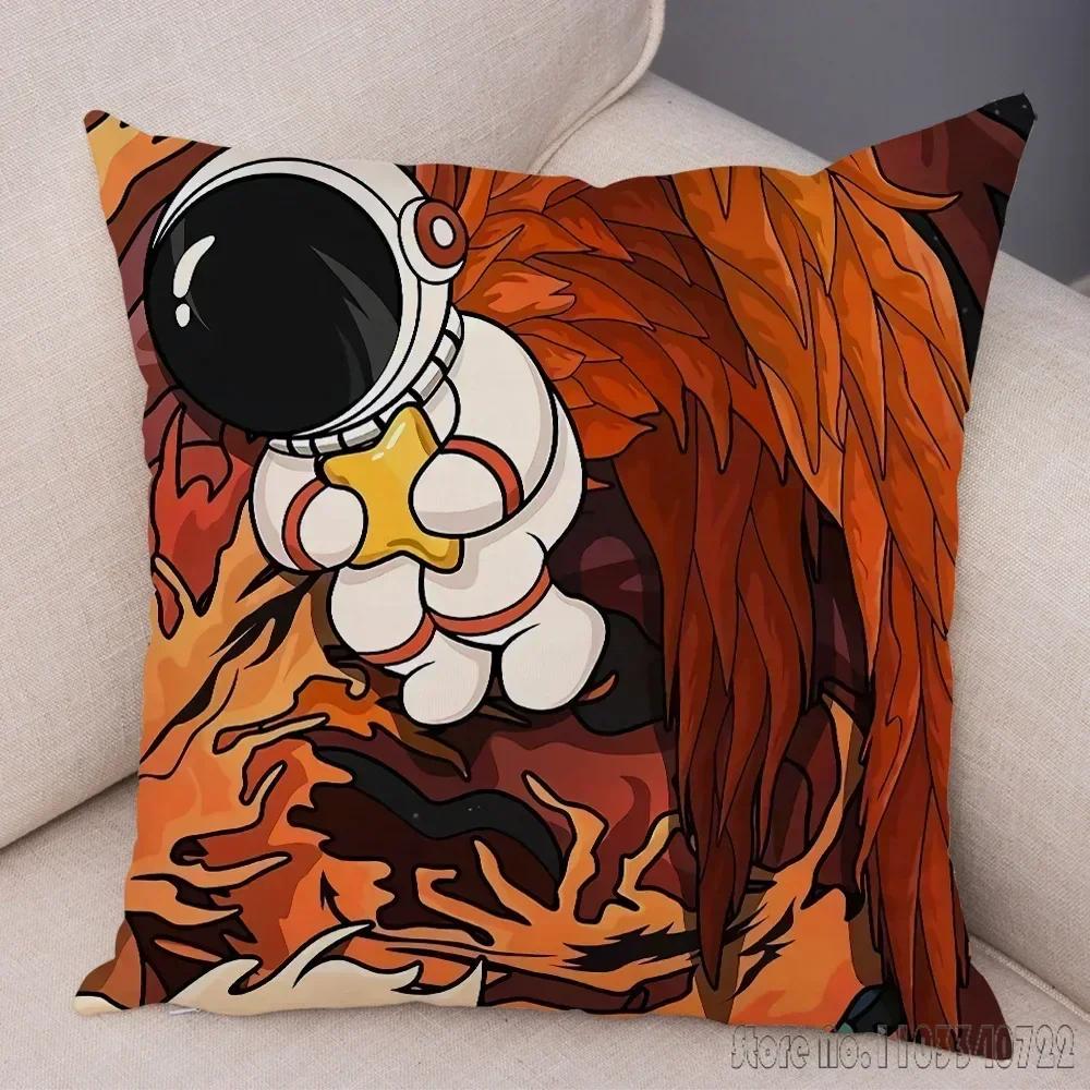 Anime Cartoon Astronauts Cosmic Sky Cushion Cover Plush Pillowcase Pillow Case Shams Party Sofa Home Decor 45x45cm Kids Gift