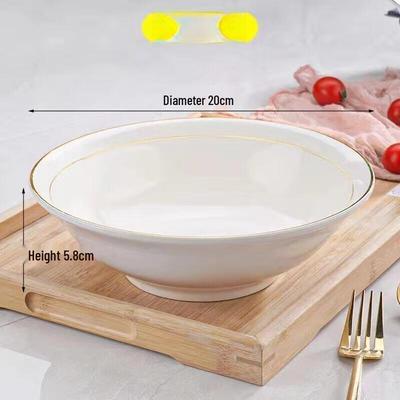 ZISIZ Gold Rimmed Ceramic Serving Bowl