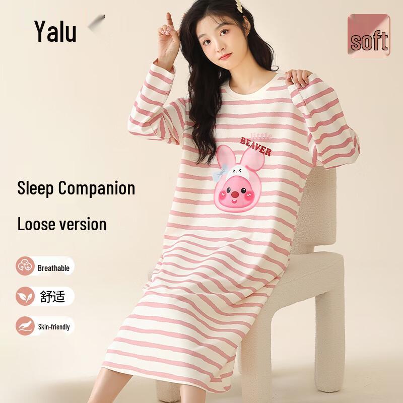Yalu Women s Cartoon Long-Sleeve Nightgown XL