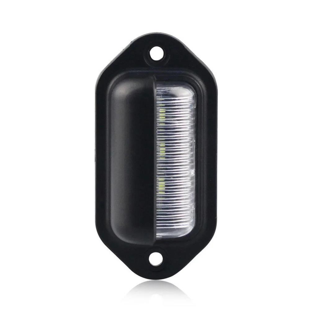 2PCS 6 LED Car License Number Plate Light For SUV Truck Trailer Van Tag Step Lamp White Bulbs Car Products License Plate Lights License Plate Lights