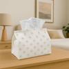 1pc Easy Daisy Design- Decorative Tissue Box, White And Yellow Floral Pattern- Suitable for Home, Parties, Vehicles, Kitchens& Bathrooms- Tissue Holde