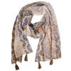 Nomad Sari Summer Marbella Print Scarf – Coffee with Gold (180x50cm)