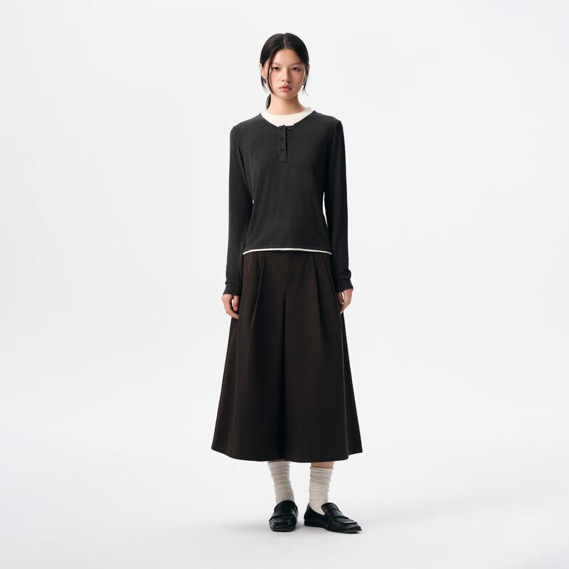 Broadcast Women's Faux Two-Piece Casual Loose Long-Sleeve T-Shirt BDS3YD3500G20