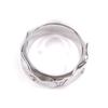 Great LOUIS VUITTON Ring Berg Monogram Curved Ring Silver mens M M00334 Used