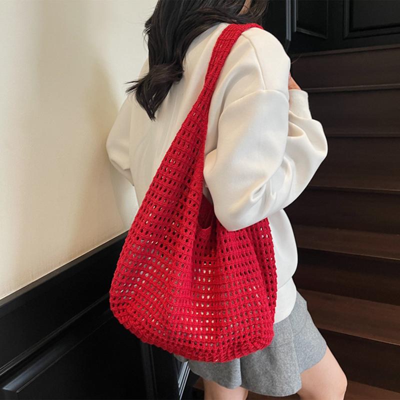 Creative Large Capacity Shoulder Bags Casual Simple Handbags Vintage Multifunctional Woven Shopping Tote Beach Bag