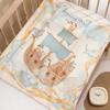Newborn Cartoon Print Gauze Swaddle Blanket - Two-Layer Infant Wrap, Absorbent Bath Towel