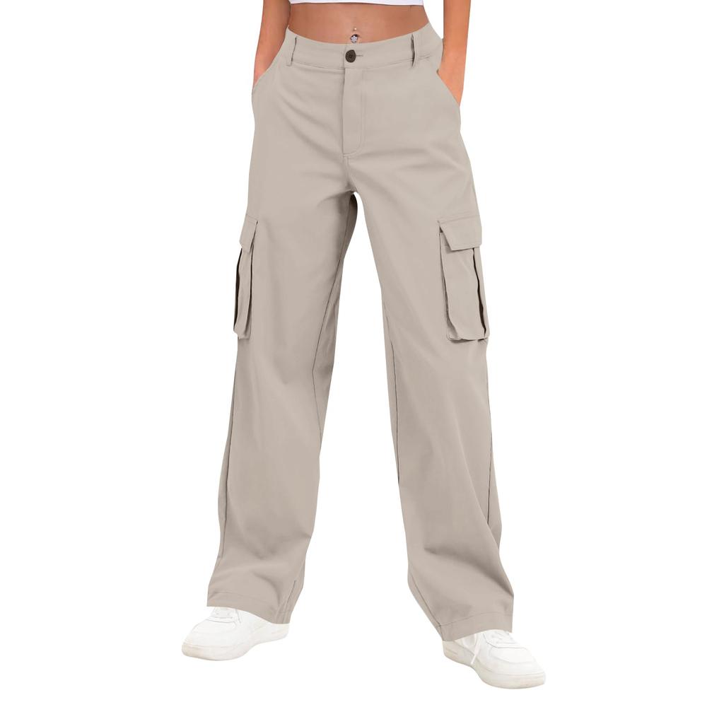 Cargo Pants For Women High Waisted Wide Leg Casual Pants Streetwear Trousers With  Pockets